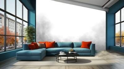 realistic fog and steam effect on transparent background. white mist and smoke overlay Wall mural