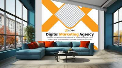 Corporate digital marketing agency social media post design creative square web banner template Wall mural