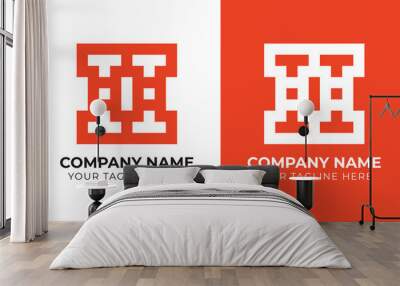 Creative modern minimal monogram abstract business logo design template Wall mural