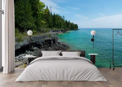 Lake Michigan shoreline in Door County, Wisconsin Wall mural