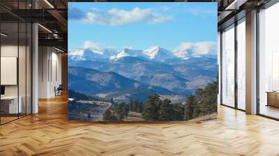 View of the Rocky Mountains surrounding Denver, Colorado. Wall mural