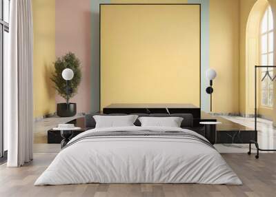 display black Marble Empty Space and yellow room For Products elegant Wall mural