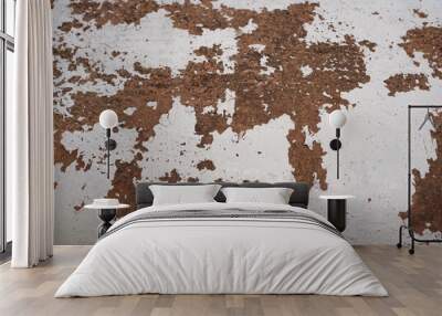 Vintage style old white cement wall for background Wall mural