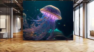 underwater-shot-beautiful-australian-spotted-jellyfish-close-up Wall mural