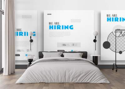 We are hiring job vacancy social media post banner design template. We are hiring job vacancy square web banner design.	 Wall mural