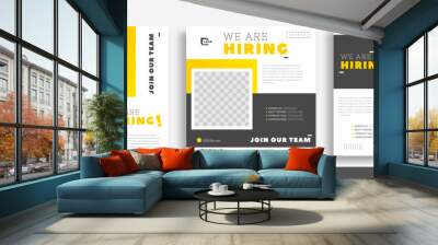 We are hiring job vacancy social media post banner design template. We are hiring job vacancy square web banner design.	 Wall mural