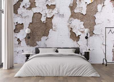 Concrete White Painted wall chipping Wall mural