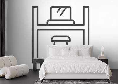 Co-working space line outline icon Wall mural