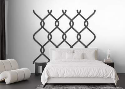 Metal mesh rabitz line icon Wall mural