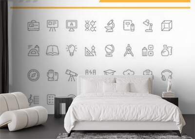 Set editable stroke line icons of education Wall mural