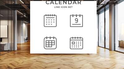 set line icons of calendar Wall mural