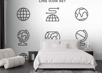 Set line icons of globe Wall mural