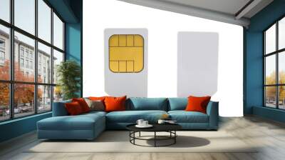 closeup of a two sim card for cell phones. Wall mural