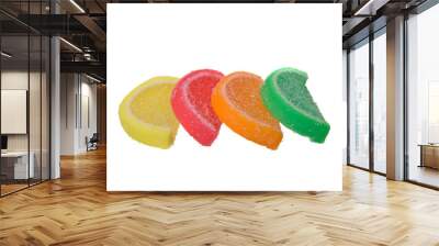 colorful fruit candies isolated on white Wall mural