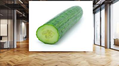 fresh green  cucumber on the white background Wall mural