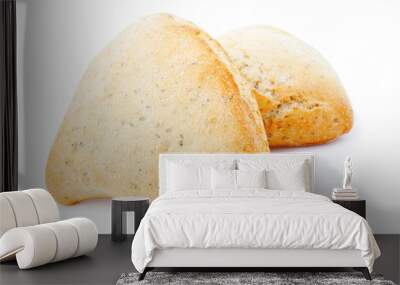 tasty bun, isolated on a white background Wall mural