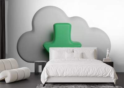 Download cloud data files 3D icon rendering illustration Wall mural