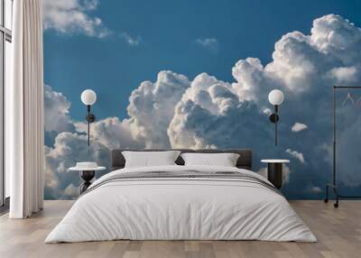 accumulated clouds in a clear sky Wall mural