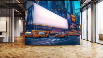 Mockup of an Empty Billboard in Times Square, New York City Wall mural