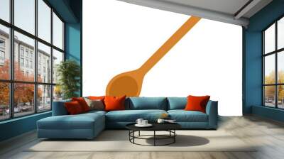 Long wooden spoon vector flat isolated Wall mural