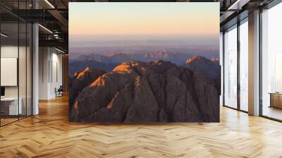 Amazing Sunrise at Sinai Mountain, Beautiful dawn in Egypt, Beautiful view from the mountain	 Wall mural