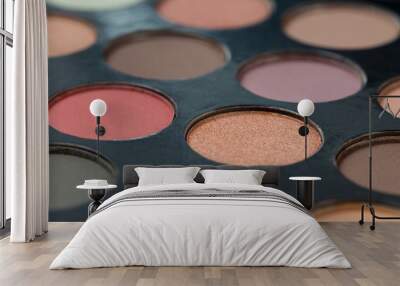 Colorful eye shadows palette. Colorful make-up palette background. Wall mural