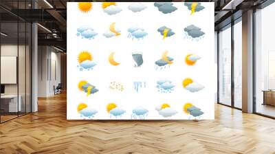  weather icon set Wall mural