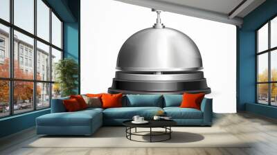 Realistic 3d Detailed Shiny Metallic Reception Bell. Vector Wall mural