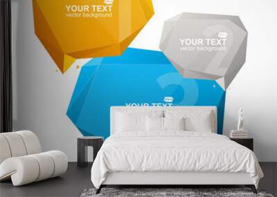 Vector infographics options banner 1 2 3 Wall mural