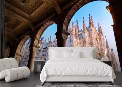 Duomo of Milan,Italy.Cathedral. Symbol.Beautiful sunset Wall mural