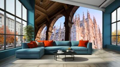 Milan Cathedral Duomo. Italy. European gothic style. Wall mural