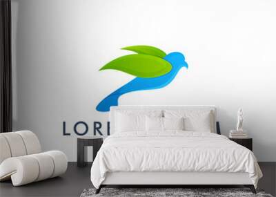 Bird logo design, Animal icon symbol vector illustration Wall mural