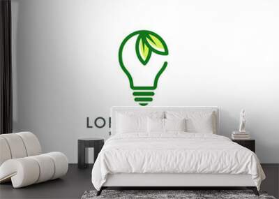 green energy logo design vector. eco bulb icon symbol illustration Wall mural