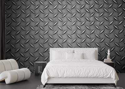 Abstract gray steel texture panel close up Wall mural