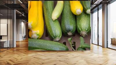 Squash fresh vegetables market high angle shot Wall mural