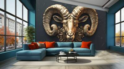 Aries zodiac symbol, 3D render Wall mural