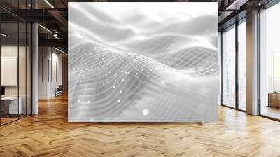 Abstract white and gray background design line tech illustration Wall mural