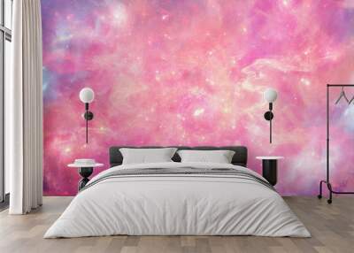 Abstract smooth unique pink nebula galaxy artwork background Wall mural