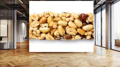 Single nut bar isolated on white from above. Wall mural