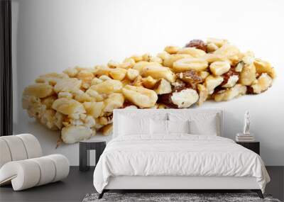 Single nut bar isolated on white. Wall mural