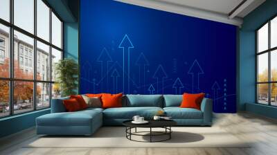 abstract arrow growing up success blue vector background Wall mural