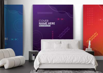 abstract modern wavy memphis cover design background vector Wall mural