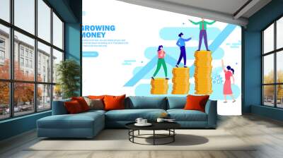 growing money with the team, growth Wall mural