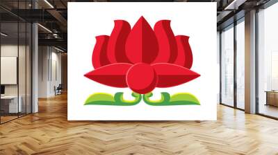 Lotus in indian art style vector Wall mural