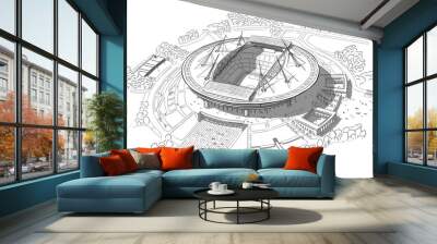 Sketch of the new stadium on Krestovsky island. Wall mural