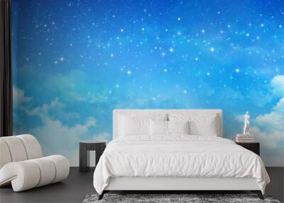 Falling night sky filled with stars Wall mural