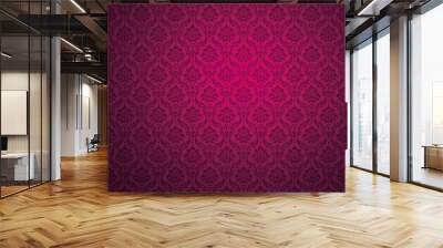 Purple damask pattern background Wall mural