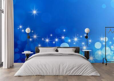 shiny blue greeting card background Wall mural