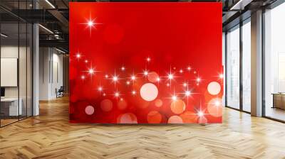 shiny red greeting card background Wall mural