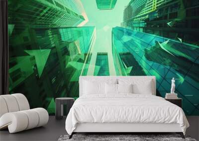 Abstract Highrise Buildings and Arrows Wall mural